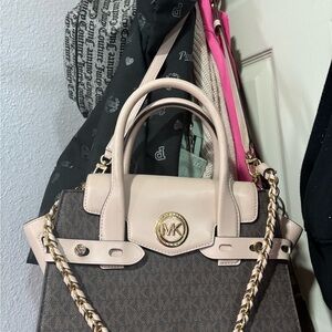 Michael Kors Pink and Brown Satchel
